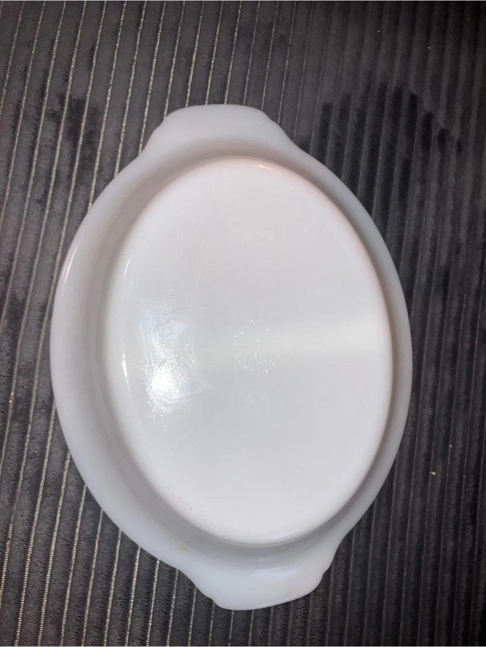Vintage Anchor Hocking Fire King Milk Glass Opal Oval 1.5qt Divided Casserole